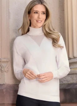 Pullover mit transparentem Einsatz am Dekolleté