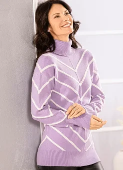Pullover mit V-Streifen-Dessin