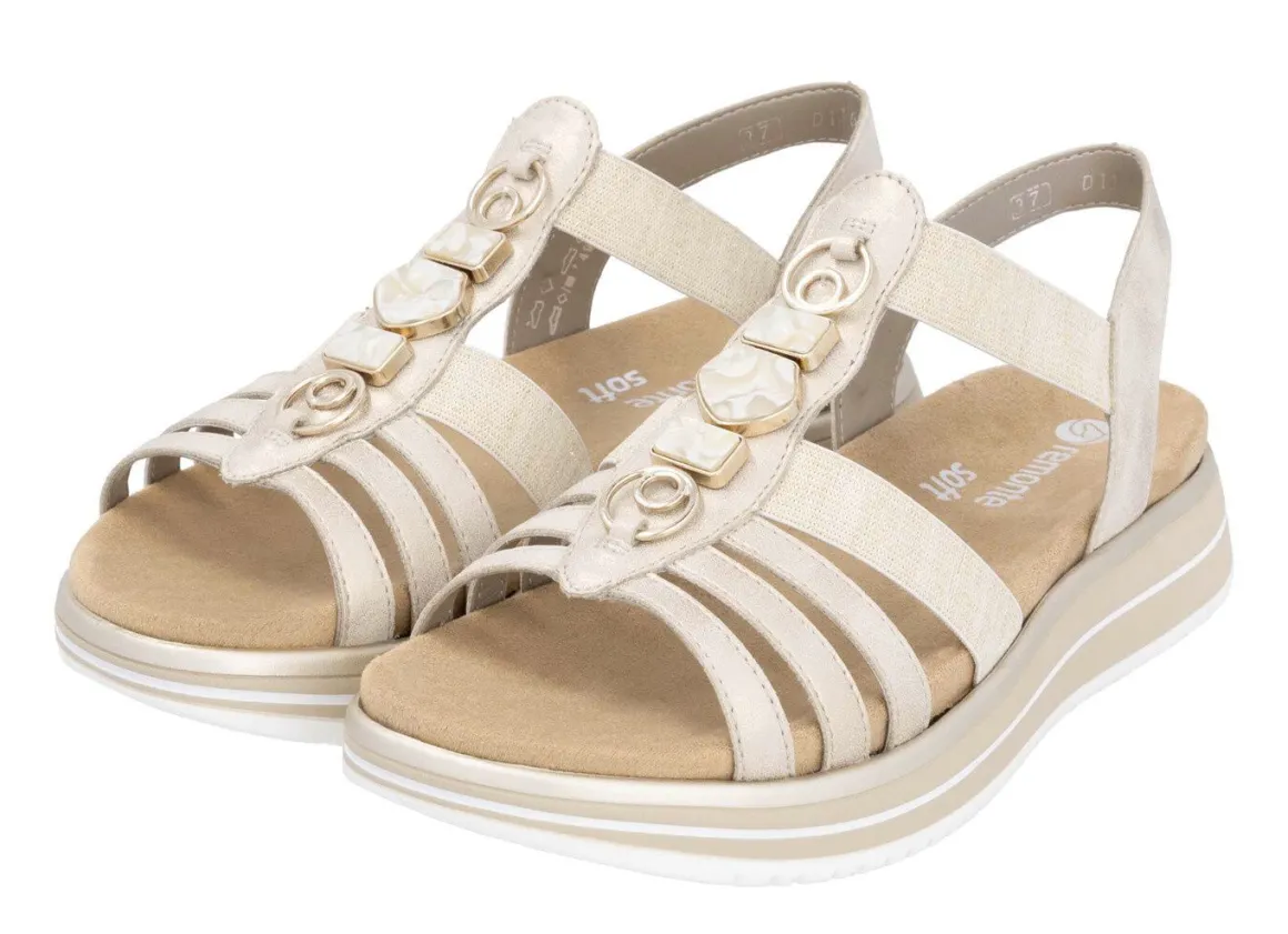 Remonte Riemchen-Sandale mit Metallschmuck
