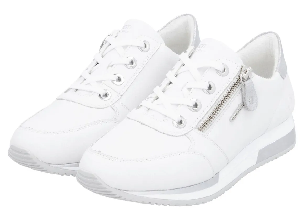 Remonte Schnür-Sneaker mit silberfarben schimmerndem Kontrast-Besatz