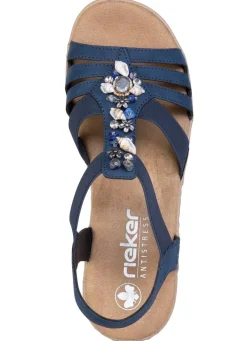 Rieker, edle Damen-Sandalen, mit Riemchen und Elastikbandagen