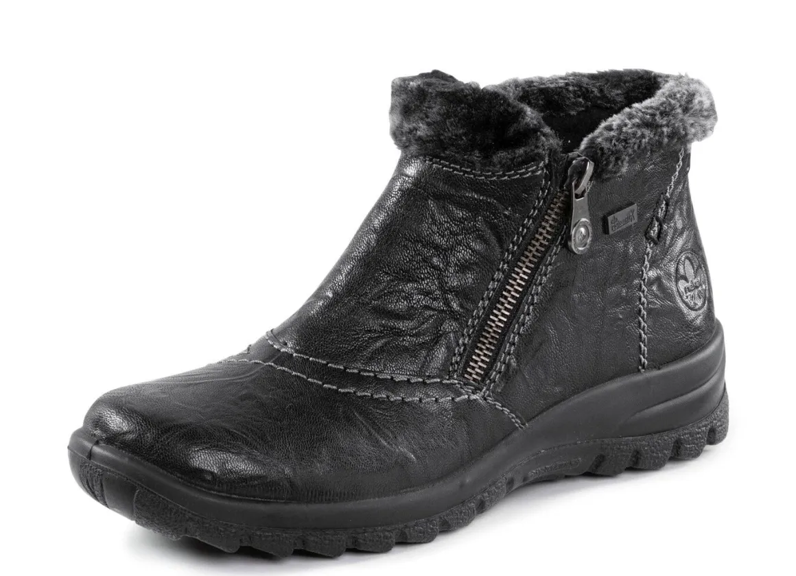 Rieker, gefütterte Damen-Boots, Winterschuhe, mit Reißverschluss