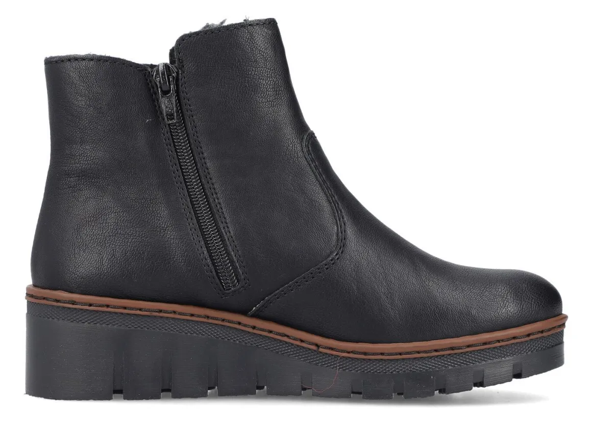 Rieker, gefütterte Damen-Stiefeletten, Winterschuhe, mit Reißverschluss