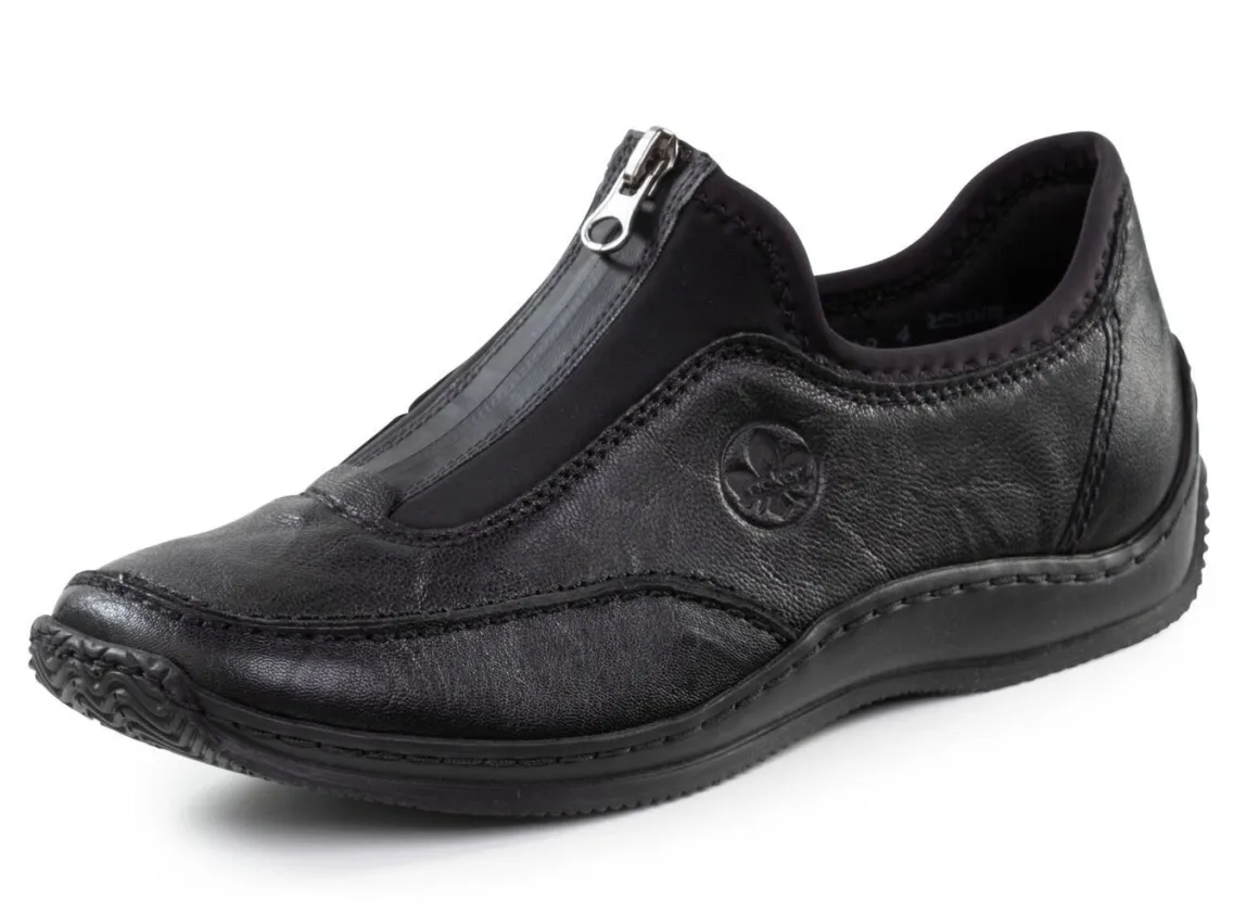 Rieker, klassische Damen-Slipper, mit Reißverschluss