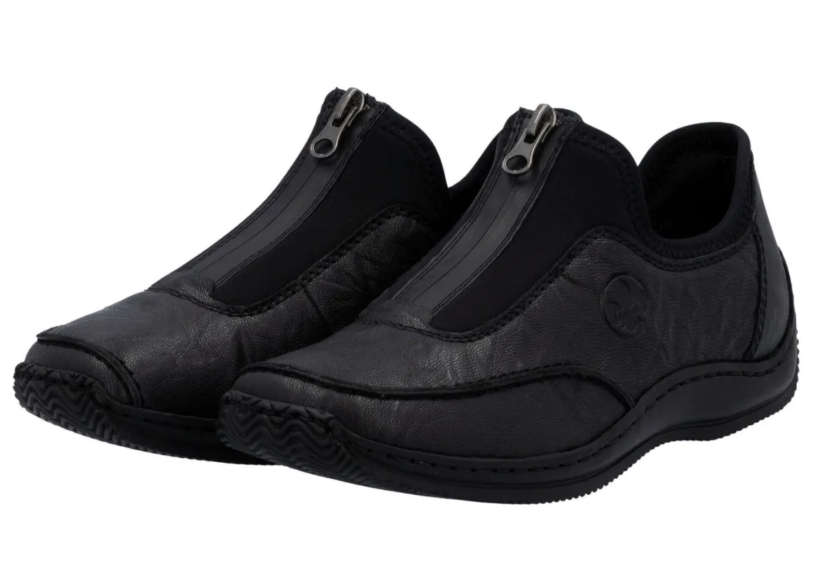 Rieker, klassische Damen-Slipper, mit Reißverschluss