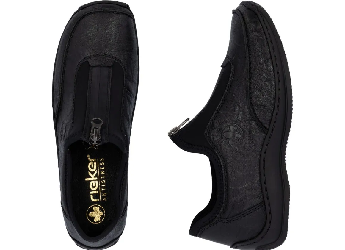Rieker, klassische Damen-Slipper, mit Reißverschluss