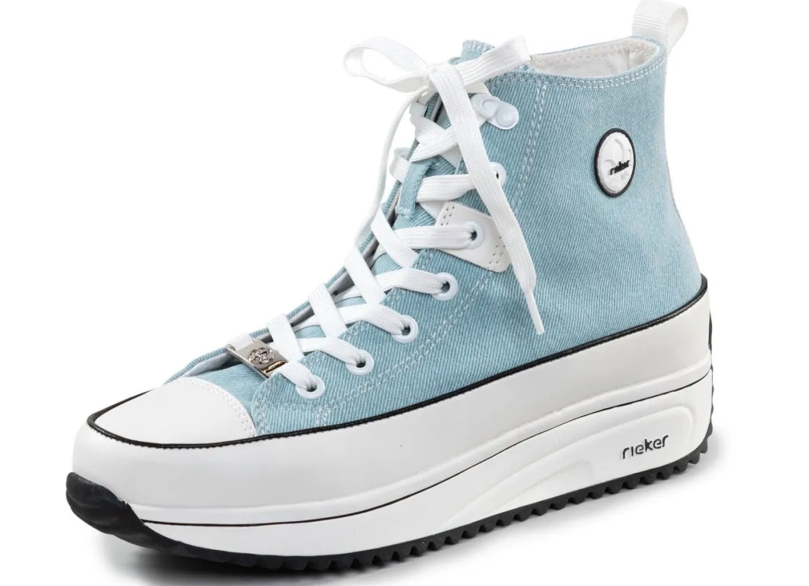 Rieker Schnür-Bootie in Leo-Print oder Denim-Style