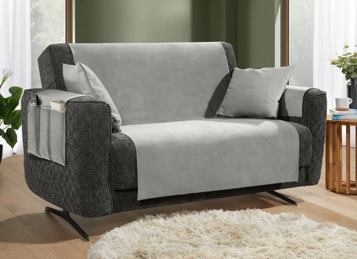 Samtweiche Sessel- und Sofaschoner mit Anti-Rutsch-Rückseite