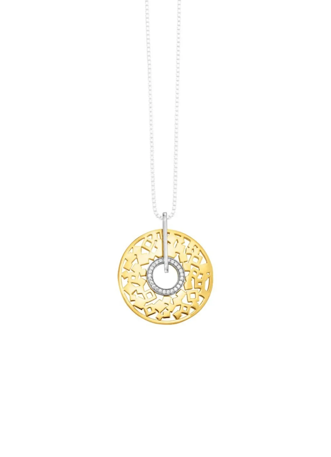 Schicker Anhänger in Bicolor mit Zirkonia