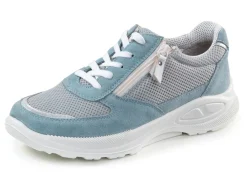 Schnürschuh aus Meshmaterial und Veloursleder