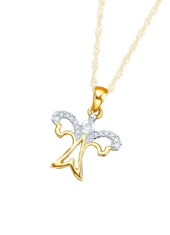 Schutzengel-Anhänger mit 15 Diamanten