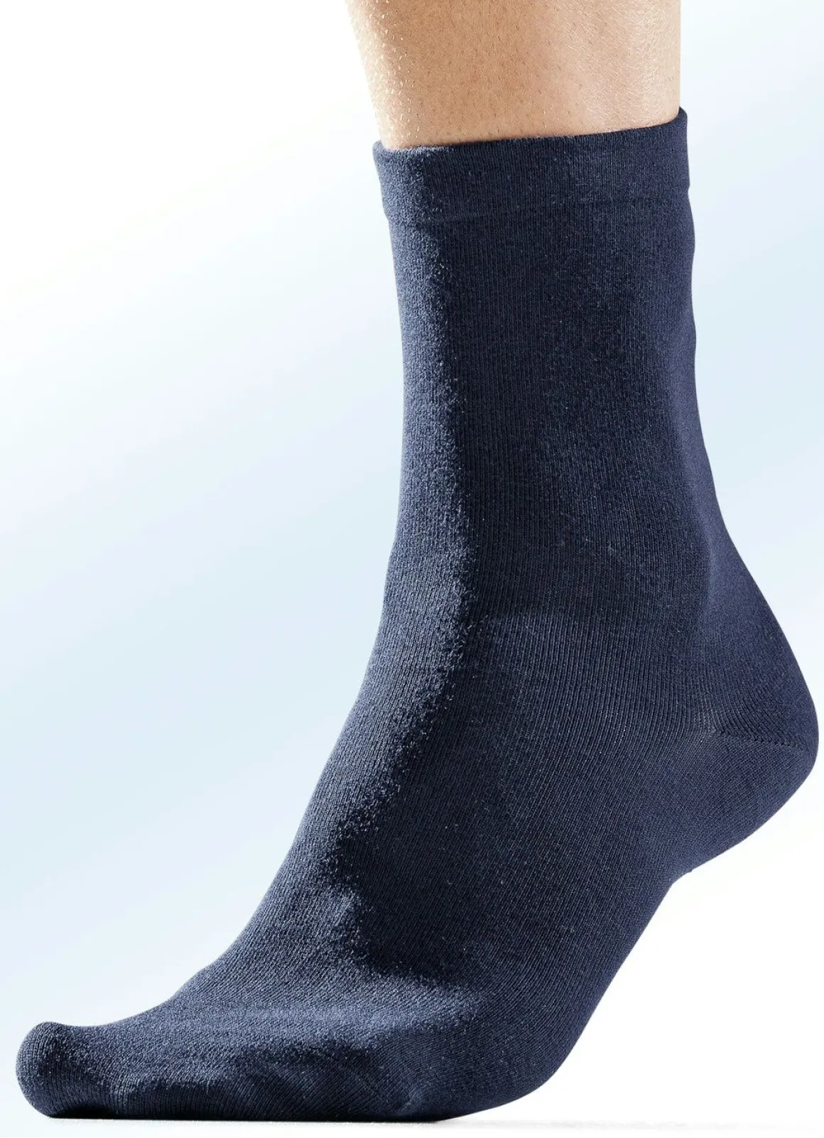 Sechserpack Socken mit druckfreiem Softrand, uni und meliert