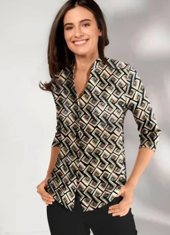 Shirtbluse mit Stehkragen