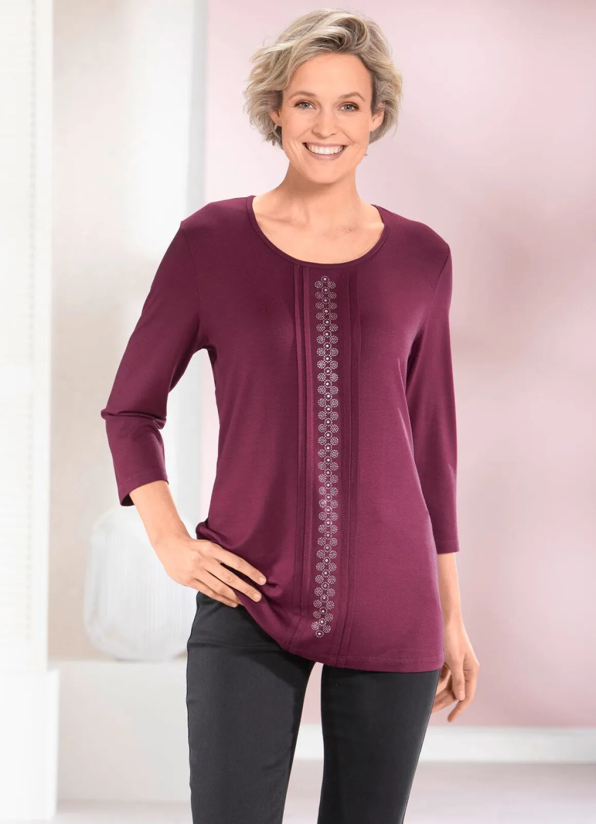 Shirt mit Biesen in 2 Farben
