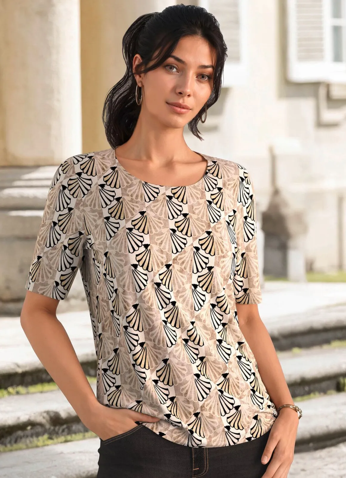 Shirt mit farbbrillantem Allover-Druck