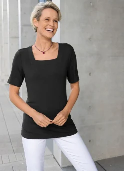 Shirt mit Karree-Ausschnitt