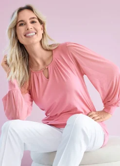 Shirt mit langen Chiffonärmeln