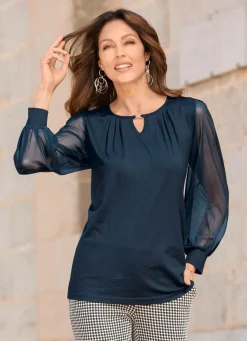 Shirt mit langen Chiffonärmeln