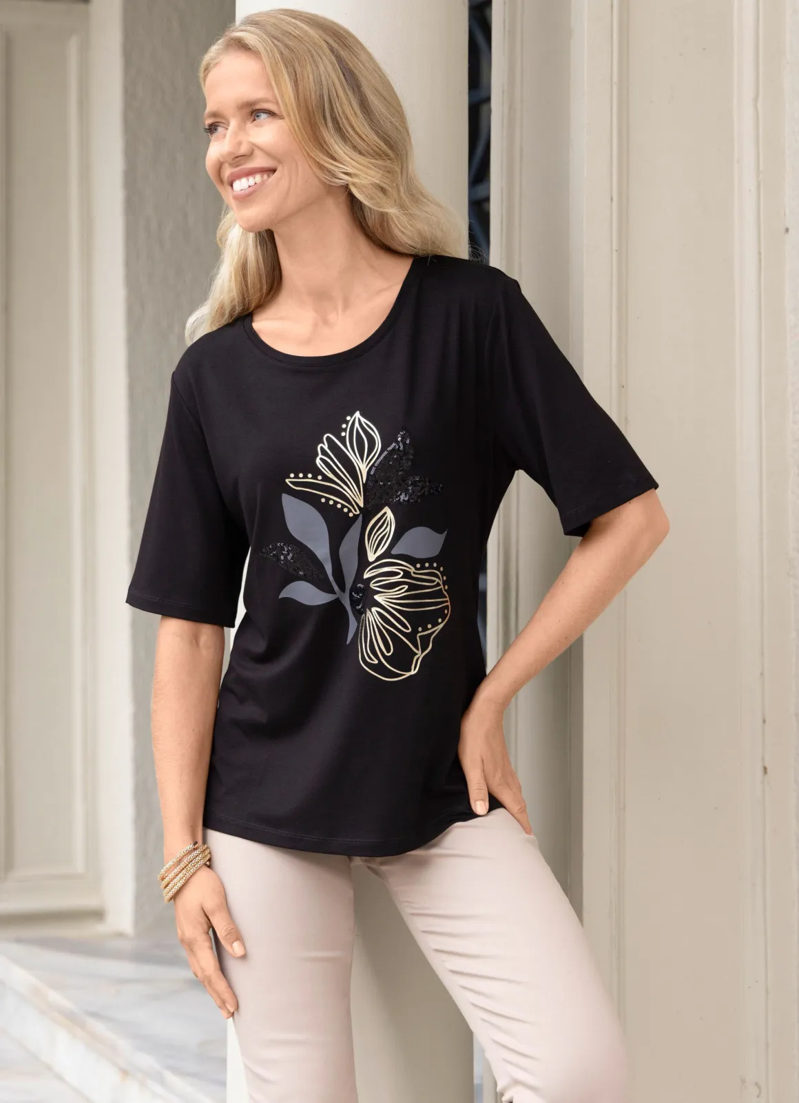 Shirt mit Paillettenzier