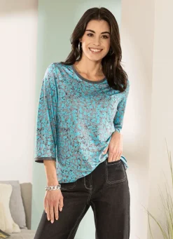 Shirt mit silberfarbenen Zierplättchen