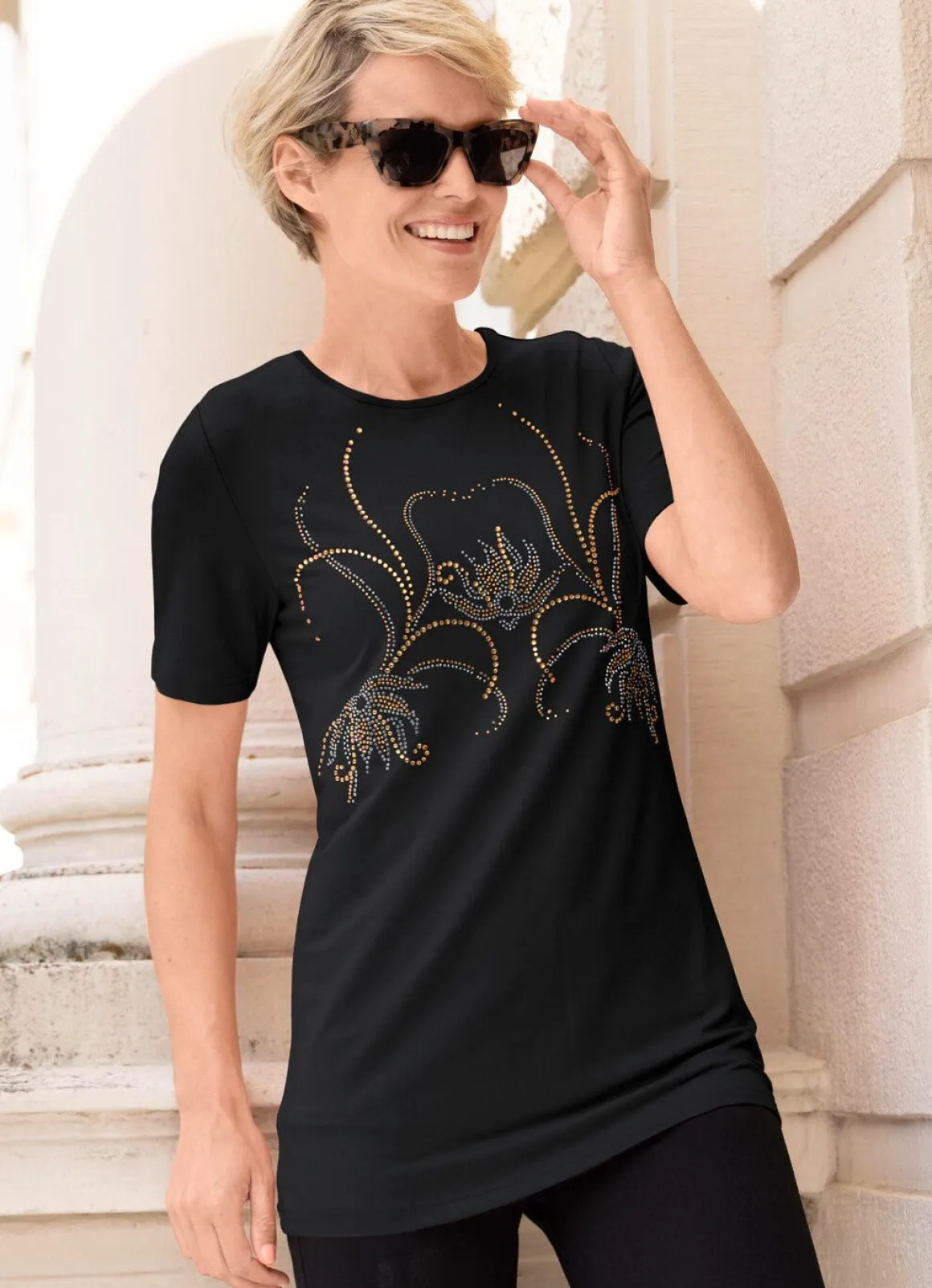 Shirt mit Straßzier