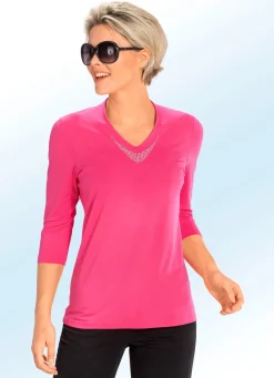 Shirt mit V-Ausschnitt in 5 Farben