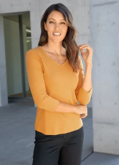 Shirt mit V-Ausschnitt in 10 Farben