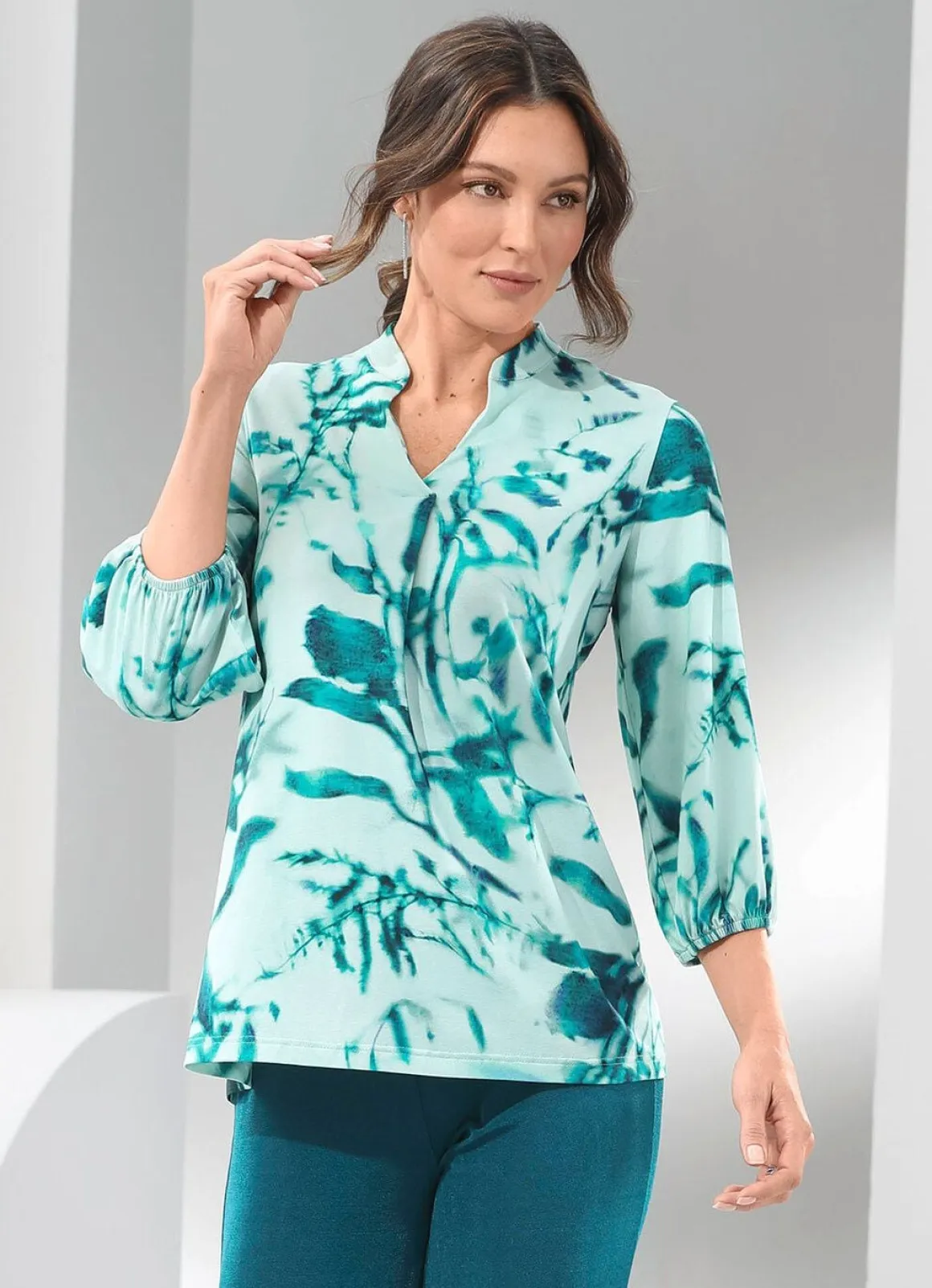 Shirt-Tunika mit farbbrillantem Druck