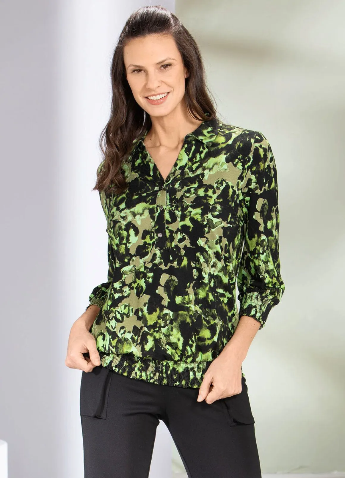 Shirt-Tunika mit farbbrillantem Druck