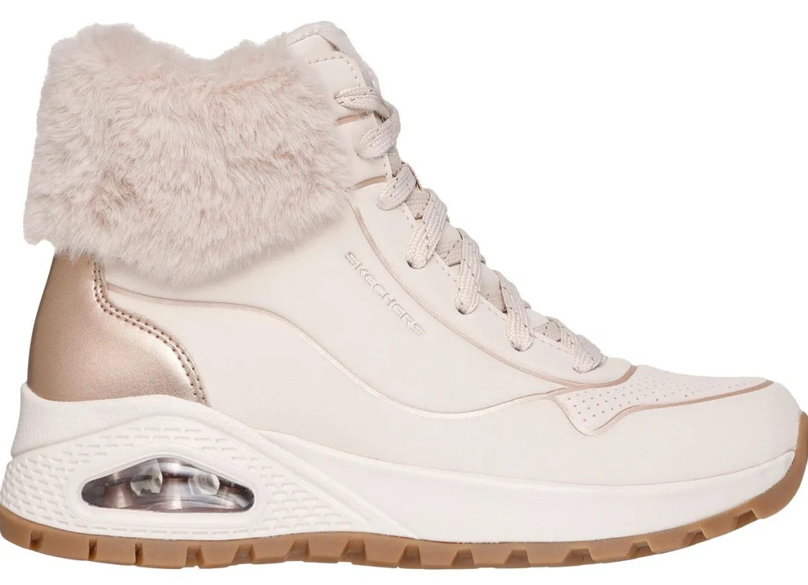 SKECHERS, gefütterte Damen-Boots, Winterschuhe, mit flauschigem Plüschkragen
