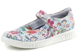 Slipper aus floral bedrucktem Leder