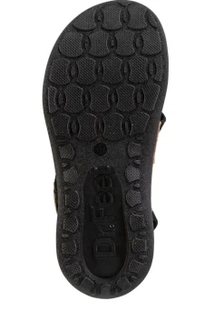 Stegspangen-Sandale mit Kork-Besätzen