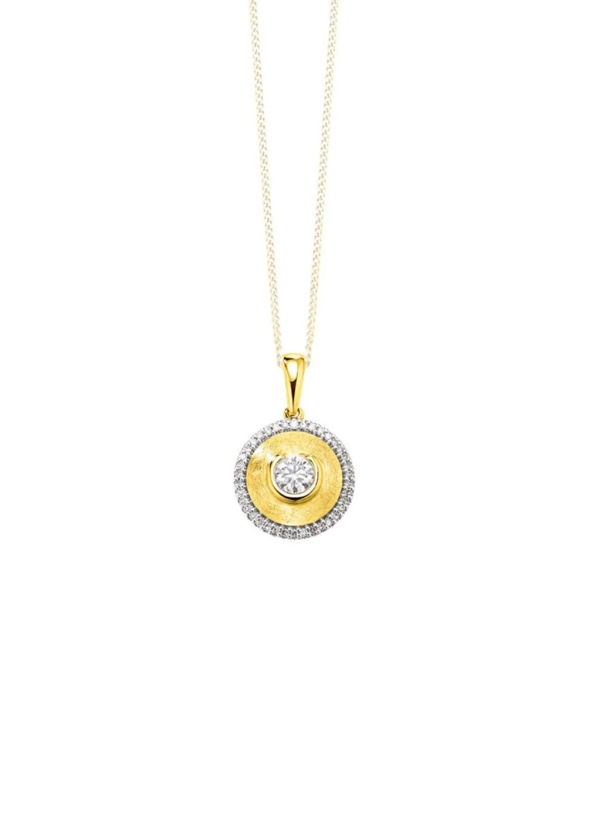 Stilvoller Anhänger mit Brillant und Diamanten