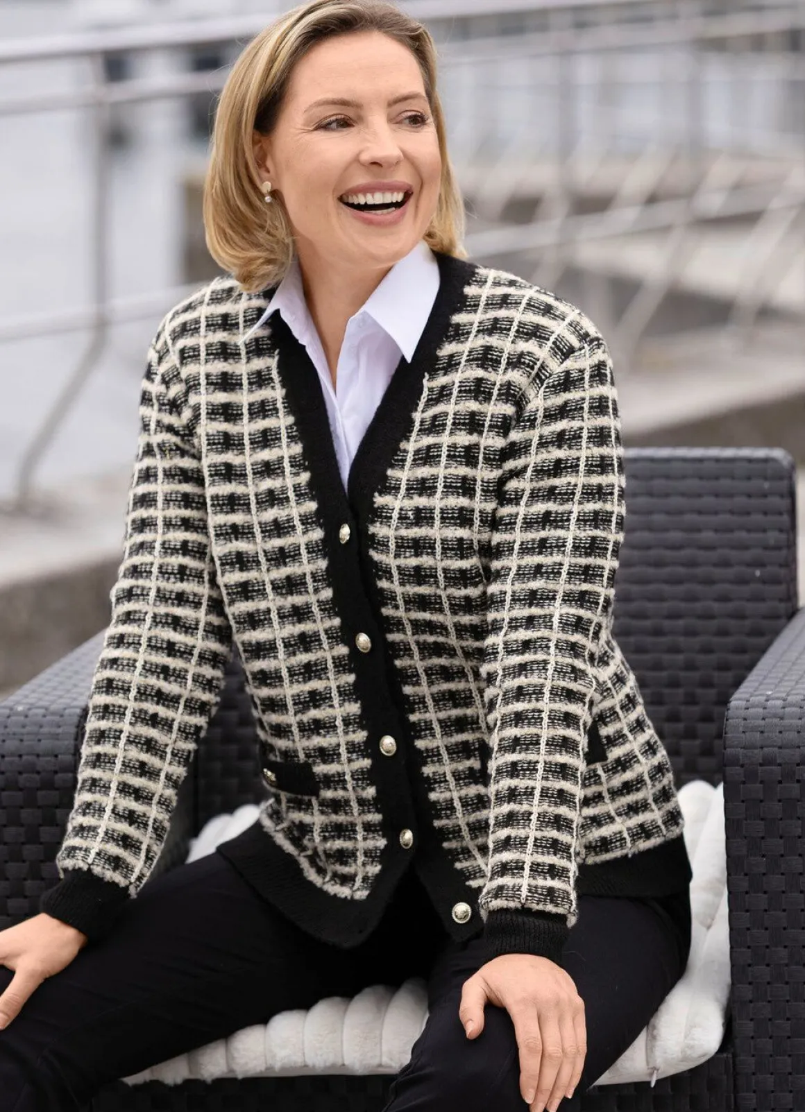 Strickjacke aus hochwertigem Effektgarn