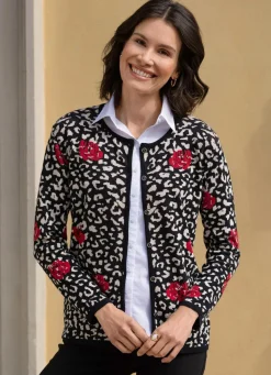 Strickjacke in Jacquard-Dessin