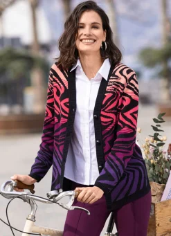 Strickjacke in Jacquard-Dessin