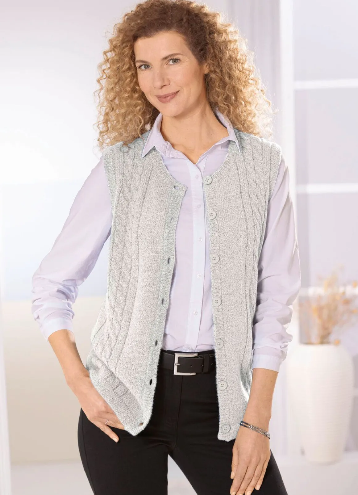 Strickweste aus Melangegarn