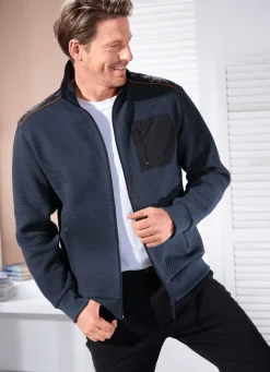Sweatjacke aus Strukturgewebe