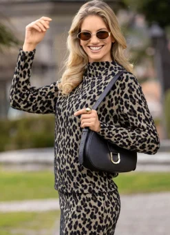 Sweatshirt in Strick-Optik