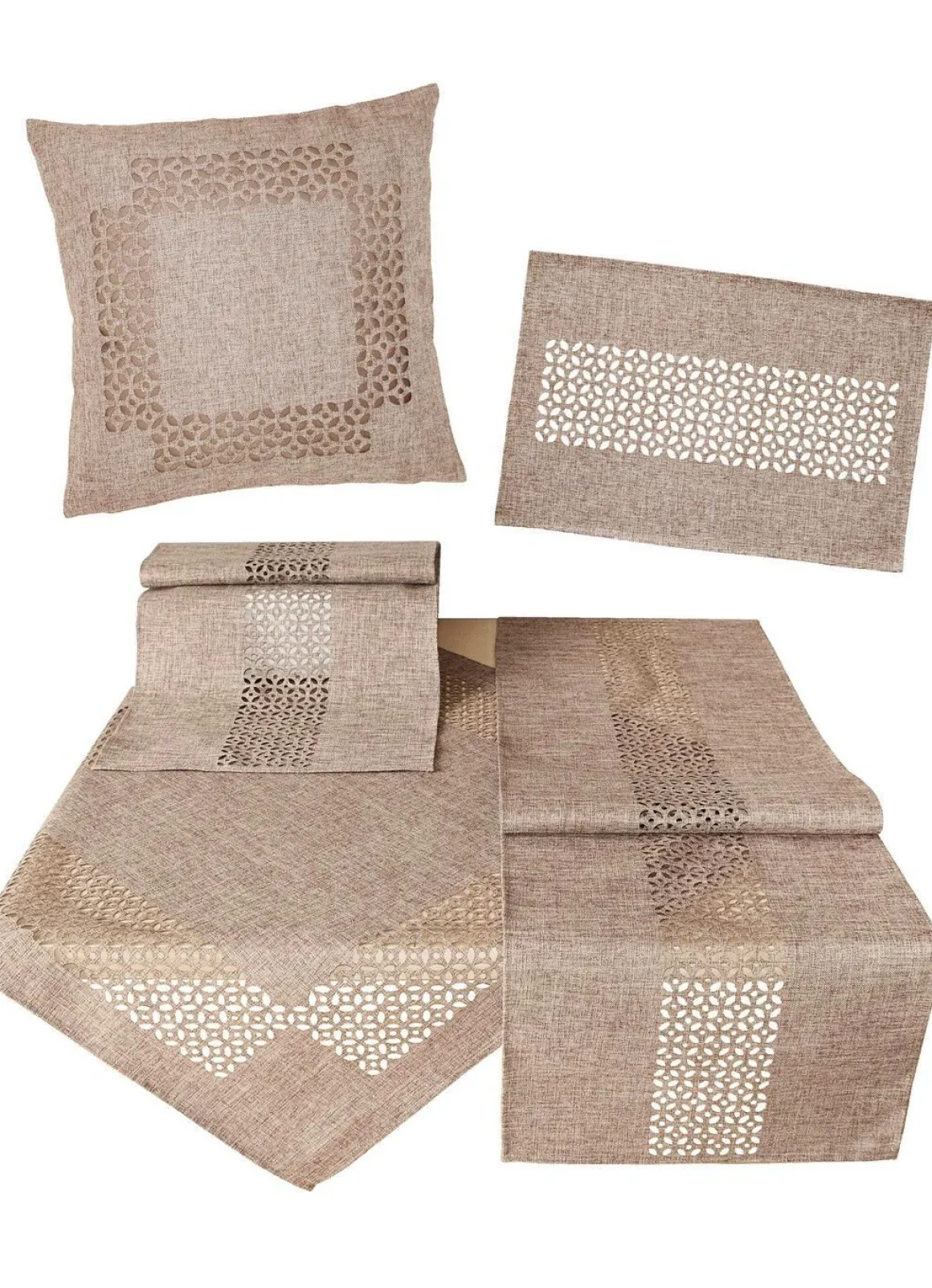 Tischdecke mit dekorativer Lochstanzung