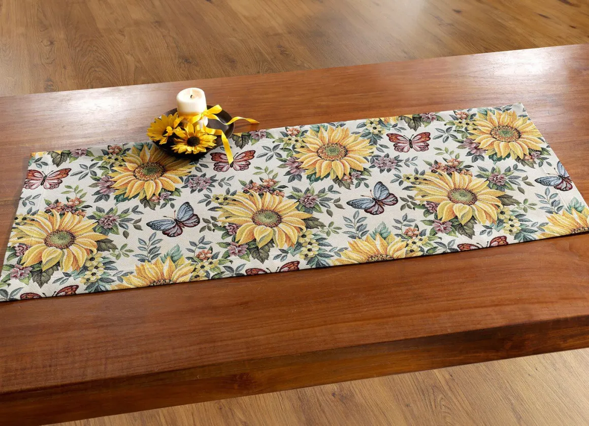 Tisch- und Raumdekoration mit Sonnenblumen-Dessin