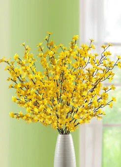 Täuschend echt aussehende Forsythienzweige, 5er-Set