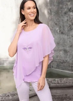 Unifarbene Poncho-Tunika
