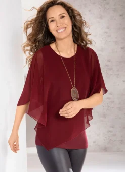 Unifarbene Poncho-Tunika