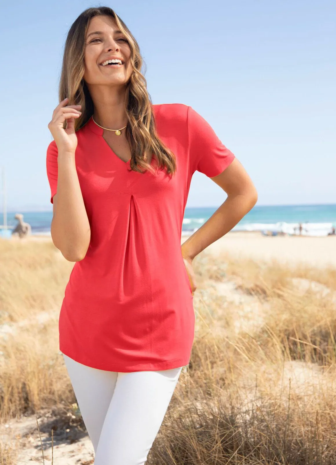 Unifarbene Shirt-Tunika