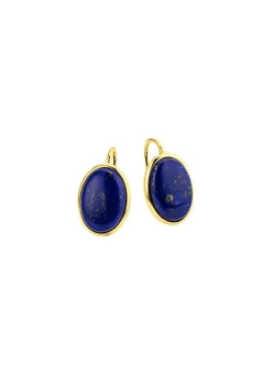 Vergoldete Ohrringe mit Lapislazuli