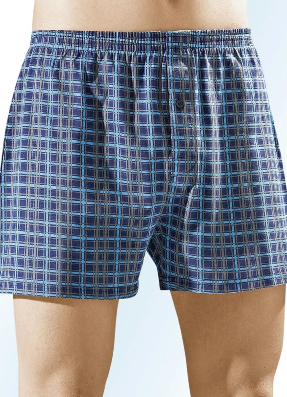 Viererpack Boxershorts mit Eingriff, bunt kariert