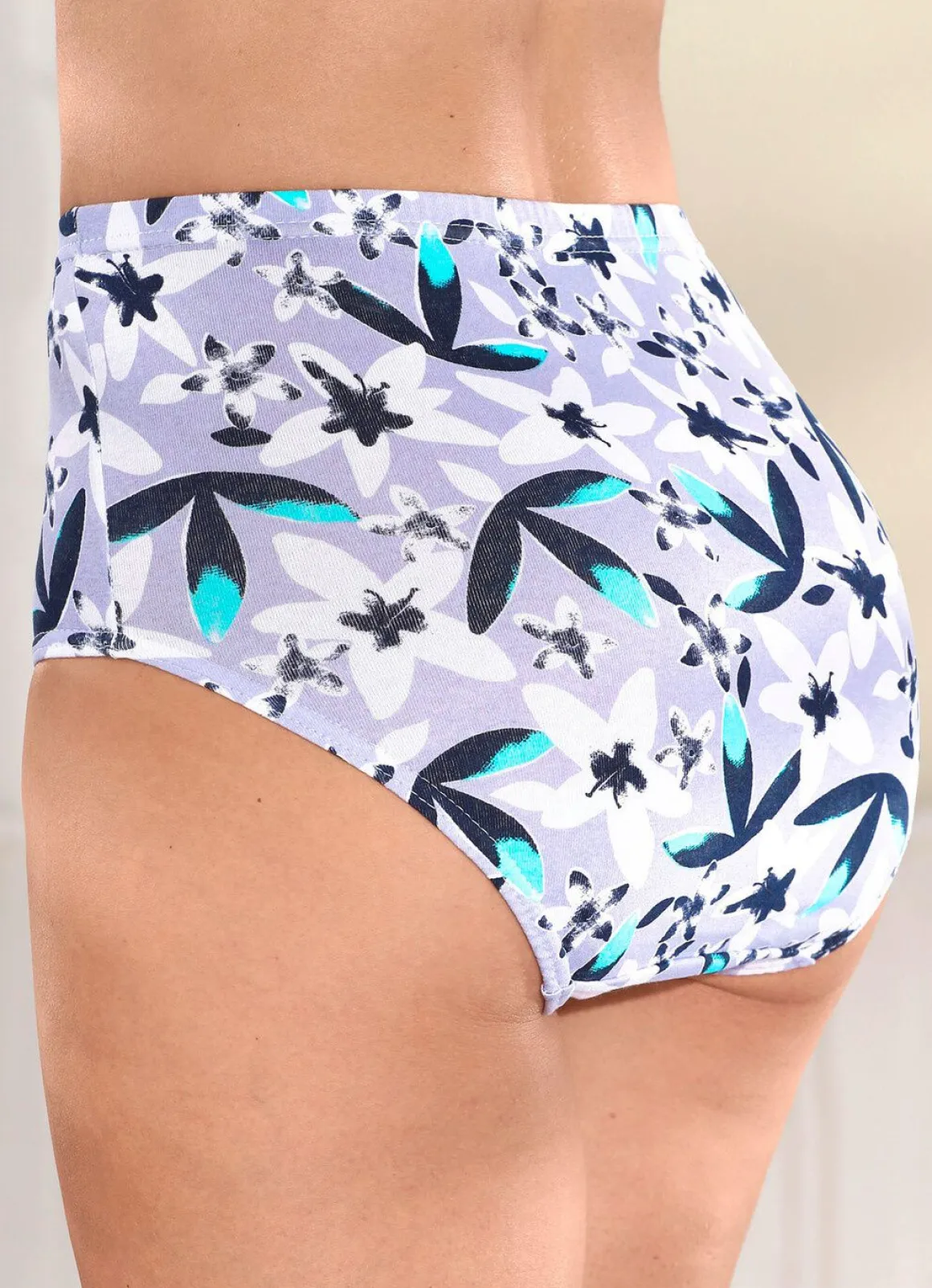 Viererpack Slips mit Floraldruck