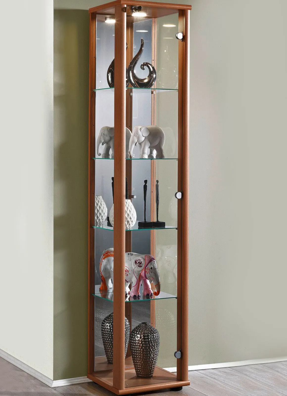 Vitrine, 1-türig, mit LED-Beleuchtung
