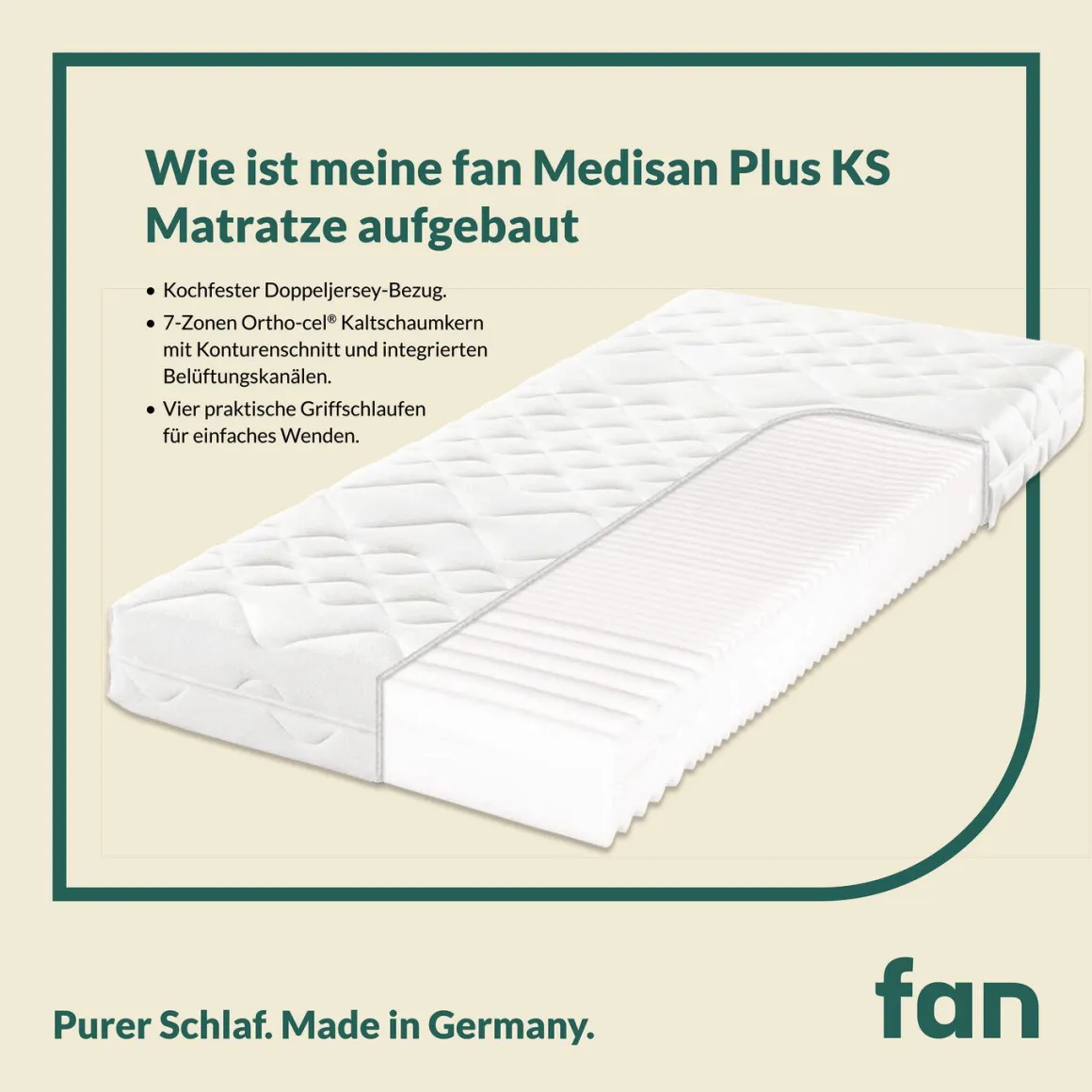 7-Zonen-Kaltschaumkern-Matratze „fan Medisan Plus KS“